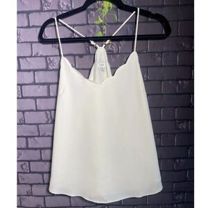 J Crew. Spaghetti strapped scallop edge ivory camisole size 12 light weight